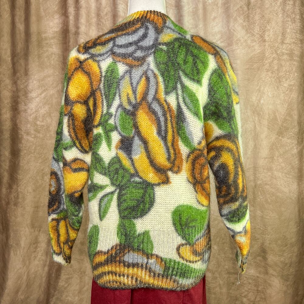 Vintage Fairy Grunge Sweater 80s Chinese Floral Chunky Multicolor Renaissance - Picture 3 of 8